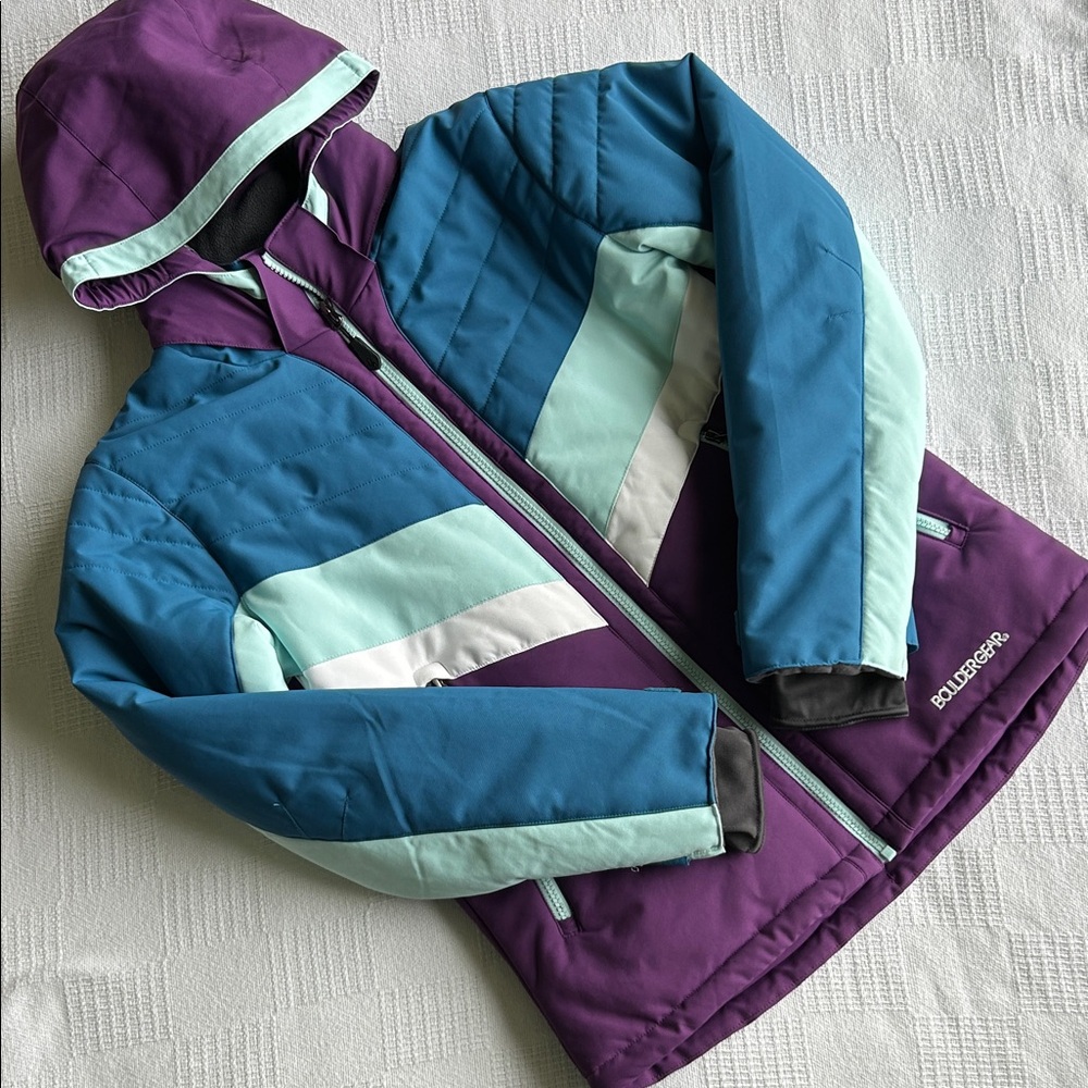 Girls Boulder Gear Blue and Purple ski Jacket size XL